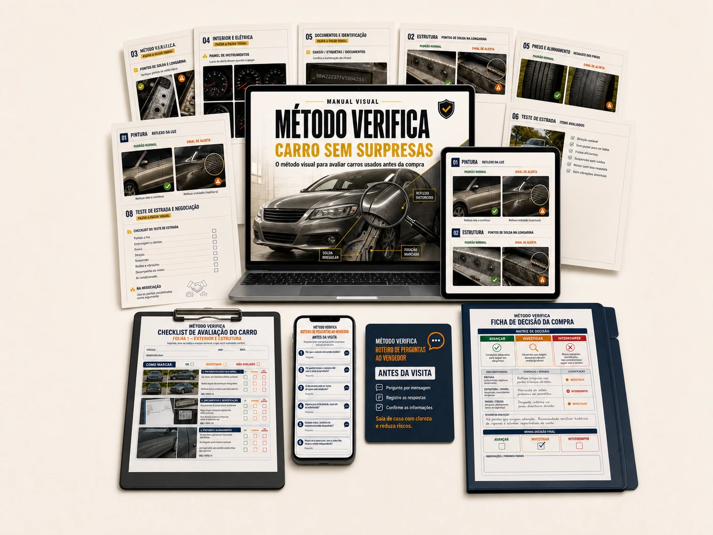 Método VERIFICA com Checklist de Avaliação, Roteiro de Perguntas ao Vendedor e Ficha de Decisão da Compra